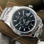 DR Factory Rolex Sky-Dweller 42mm Stainless Steel Black Dial Swiss Grade Rolex Watch